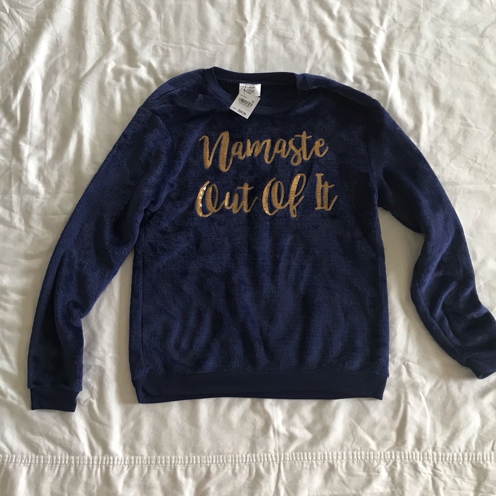 Blue velvet fur sweater top